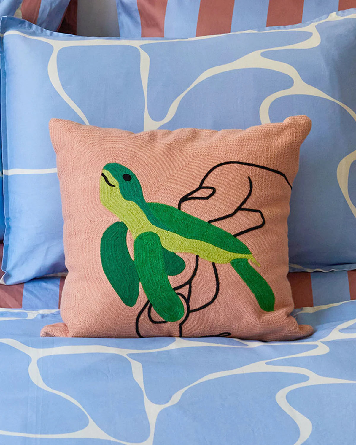 Embroidered Pillow- Turtle