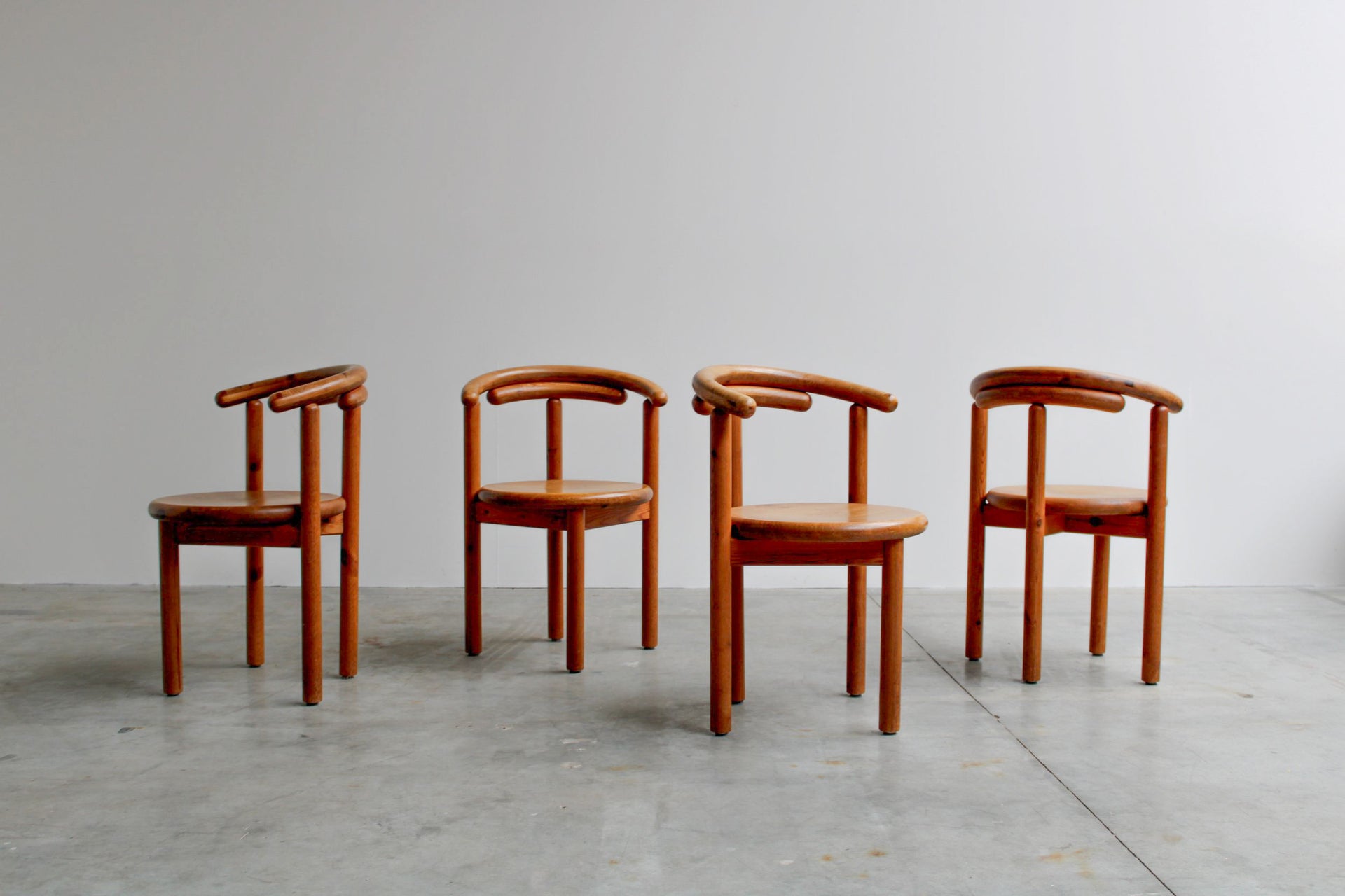 Chaises vintage en pin set de 4